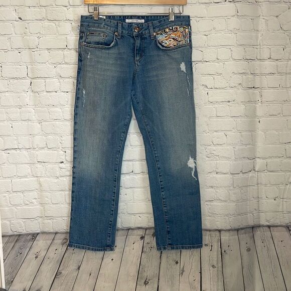 Joe’s Jeans Honey Beaded Embellished Distressed Cropped Women’s Jeans size 27 - Picture 1 of 9